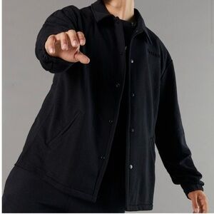 🐰PLAYBOY ALL BLACK EMBOSSED FLEECE VARSITY BOMBER JACKET